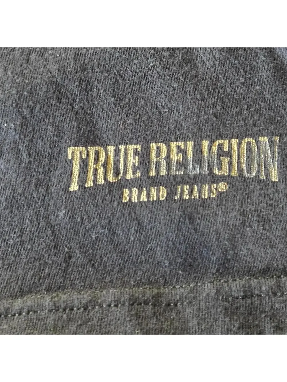 True Religion Men's Black and Navy Tshirt